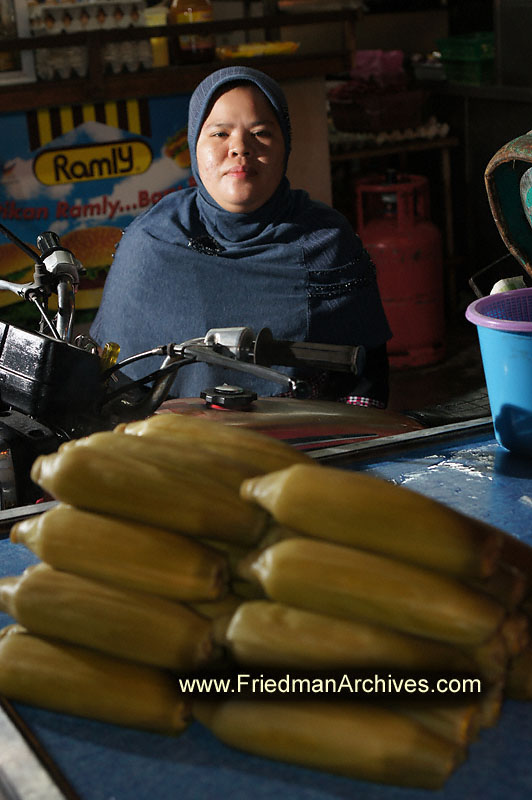 street food, vendor, malaysia, muslim, corn, maize,