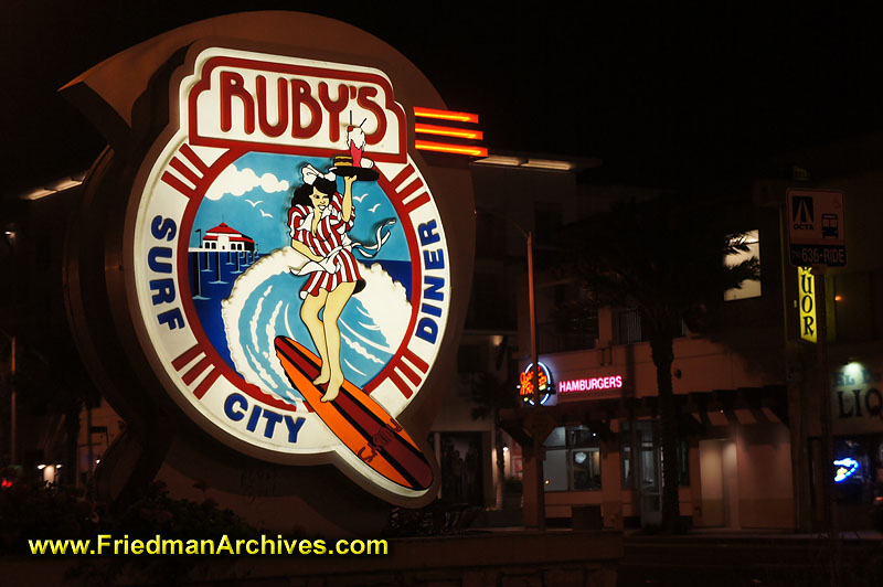Huntington Beach,California,surf,city,icon,sign,restaurant,