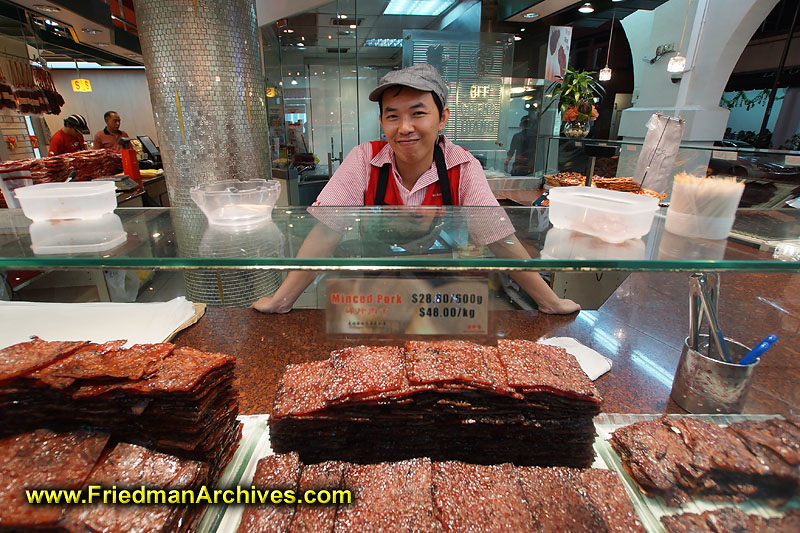 food,meat,processed,jerky,retail,store,red,counter,minced,pork,