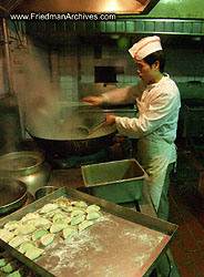 Cooking Dumplings in kitchen
