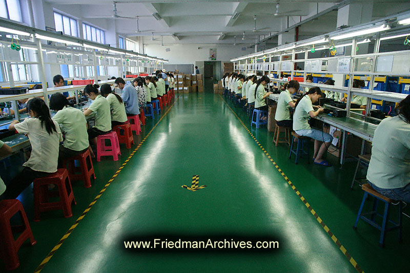 Rows of Factory Workers