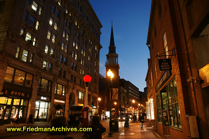 Boston Street at Night