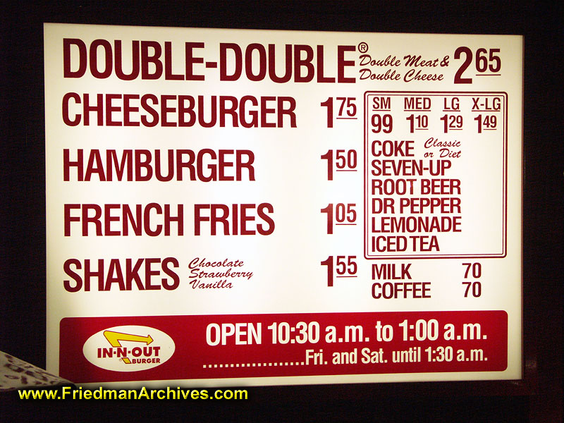 In and Out Menu