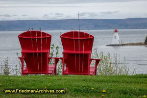 Adirondack Chairs and Lighthouse