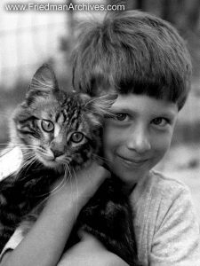 Animals Gallery Boy and Lionel Famous B and W shot