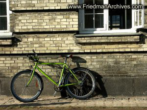 Bicycle and brick wall
