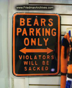 Chicago Bears Parking Sign