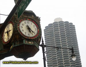 Clock and Marina City Building