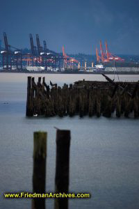 Cranes and Pier Remains
