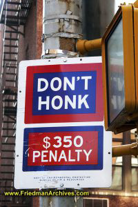 Don't Honk Sign