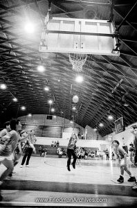 Kids and Sports Basketball Gymnasium (B and W)
