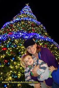 Mother and Child and Christmas Tree