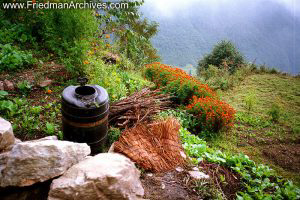 Nepal Images - Barrel and Flowers