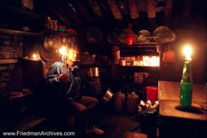 Nepal Images - Kitchen by Candelight