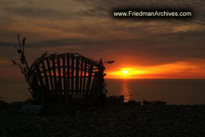 Wicker Chair at Sunset