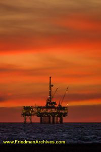 Oil Rig Platform at Sunset (Vertical)