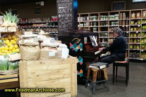 Piano in a grocery store