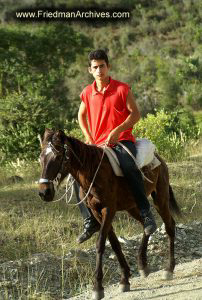 Red Shirt on Horseback