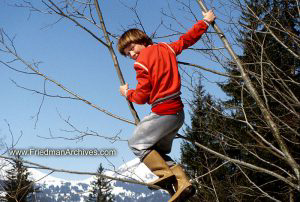Red shirt and Boots on Trees