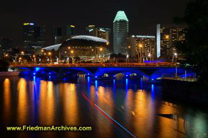 Singapore Blue and Orange Bridge