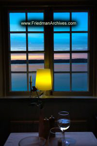 Sweden Lamp and Window at Sunset