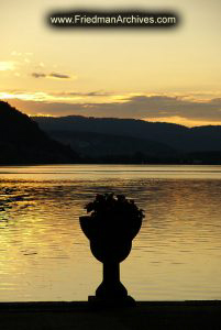 Vase on Lake at Sunset