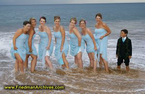 Bridesmaids in the Ocean
