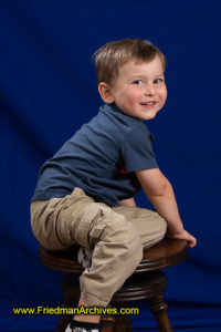3-year-old on stool